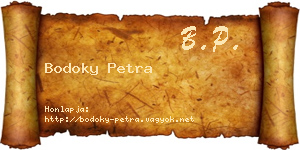 Bodoky Petra névjegykártya